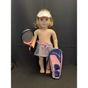 American Girl Tennis Outfit-Visor, Underwear, Skirt, Racket, And Case (No Doll)